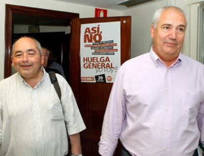 Manuel Pastrana y Francisco Carbonero, en un acto previo a la huelga general del 29-S.