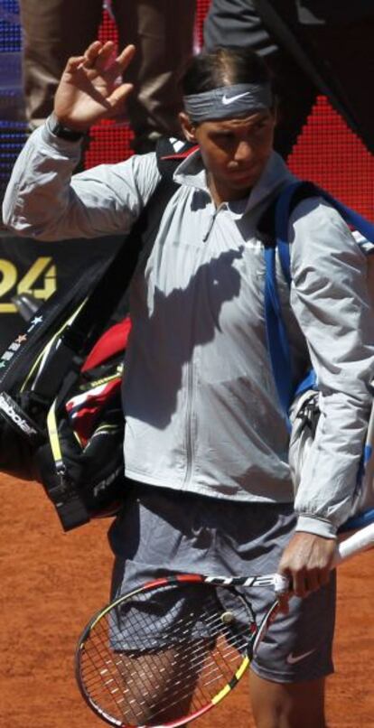 El tenista español Rafael Nadal momentos antes de su partido.