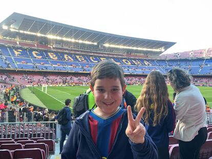 Diego en su primer partido como espectador en el Camp Nou, el pasado 31 de diciembre.