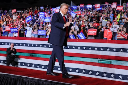 Donald Trump, durante su mitin de Greensboro (Carolina del Norte).