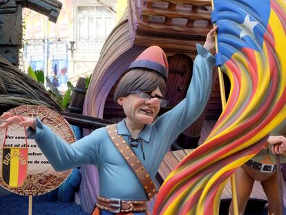 Una figura de Puigdemont en las Fallas de Valencia.