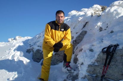 Carlos Bañeza durante una ascensión en Pirineos.