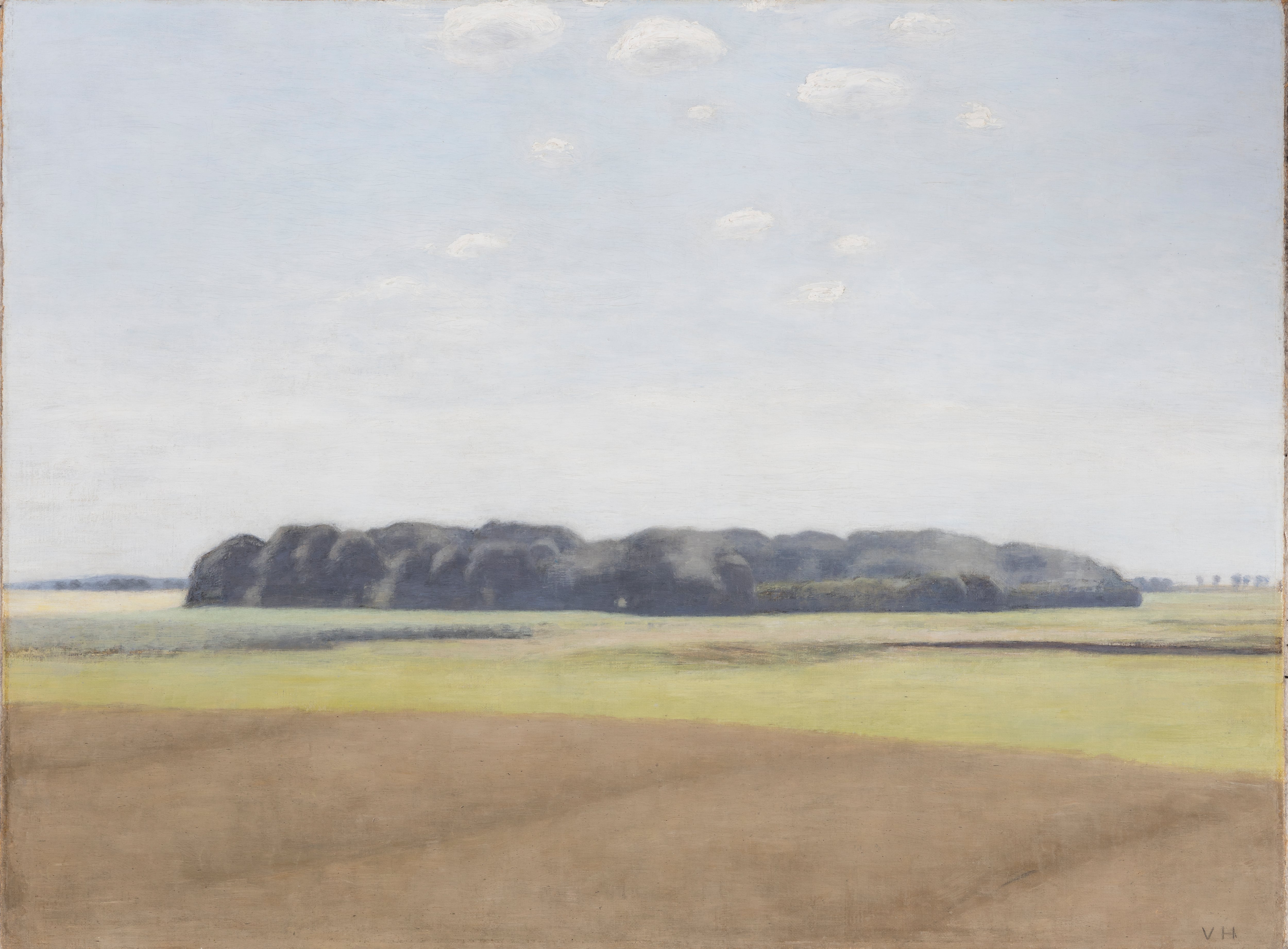 'Tirsdagsskoven', de Vilhelm Hammershøi  (1893). Óleo sobre lienzo, 52 × 70 cm.