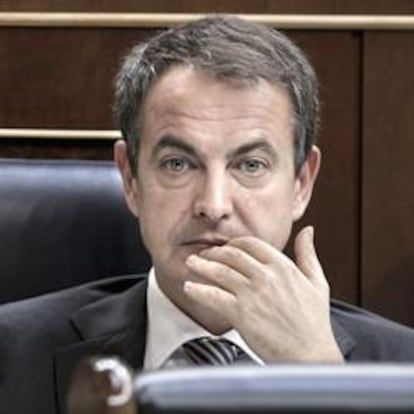 Rodríguez Zapatero, durante la sesión parlamentaria de hoy