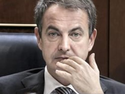 Rodríguez Zapatero, durante la sesión parlamentaria de hoy