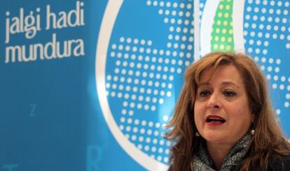 La directora del Instituto Etxepare, Aizpea Goenaga, el viernes en San Sebastián.