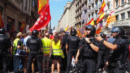 Una manifestación contra la inmersión lingüística en Barcelona, en una imagen de archivo.