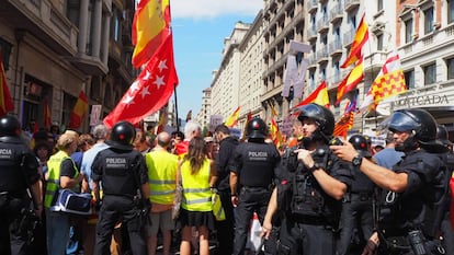 Una manifestación contra la inmersión lingüística en Barcelona, en una imagen de archivo.