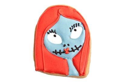 Galleta con dibujo de la novia cadáver, de Carlota´s. 