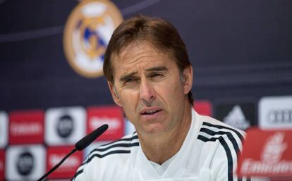 Lopetegui, durante la conferencia de prensa.