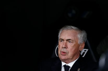 Carlo Ancelotti, antes del partido contra el Getafe este domingo.