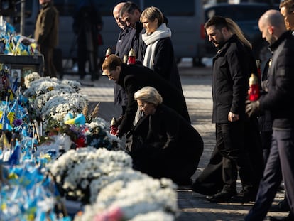La cumbre en Kiev por el tercer aniversario de la invasión de Ucrania, en imágenes