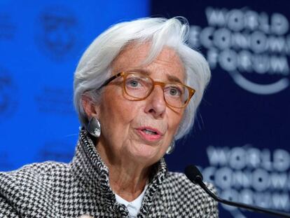 Diretora-gerente do FMI, Christine Lagarde, em Davos.  