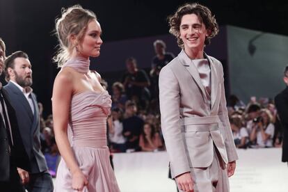 Lily-Rose Depp y Timothée Chalamet, en el Festival de Cine de Venecia, el pasado septiembre.