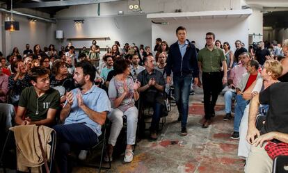 El líder de Más País, Íñigo Errejón, durante la presentación de la candidatura de Més Barcelona.