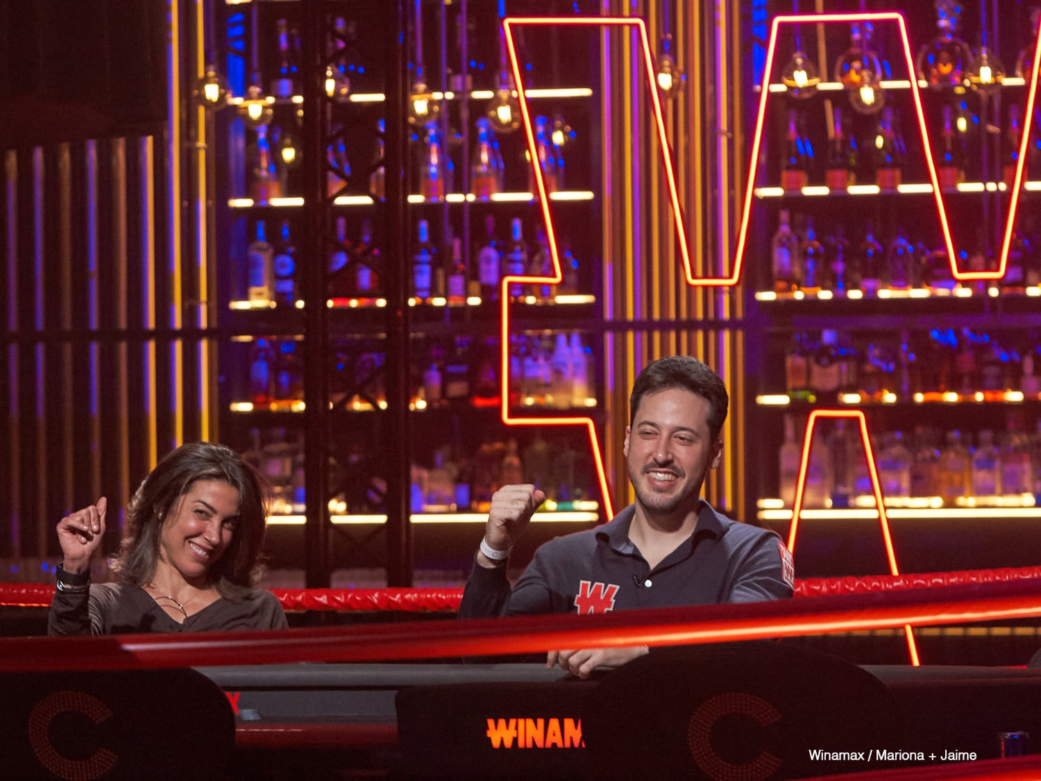 Margets y Mateos, durante la timba de Winamax.