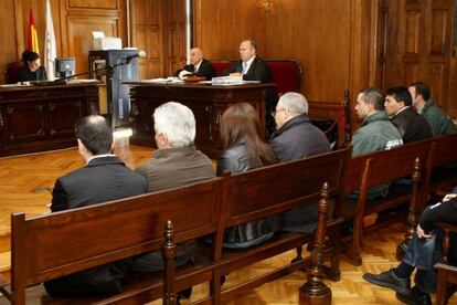 Juicio por proxenetismo celebrado en marzo en la Audiencia de Pontevedra, con varios habituales del sector en el banquillo.