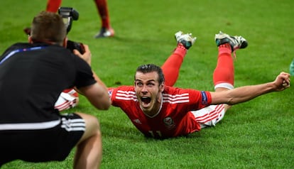 Gareth Bale celebra el triunfo en cuartos frente a Bélgica.