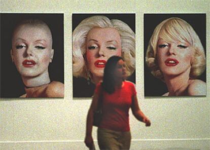 Montaje digital de Corinna Holthusen sobre Marilyn Monroe, en la exposición sobre la actriz de las Reales Atarazanas de Valencia.