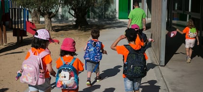 Alumnos de un colegio público de Cataluña.