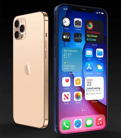 Diseño de concepto de los nuevos iPhone 12 Pro.