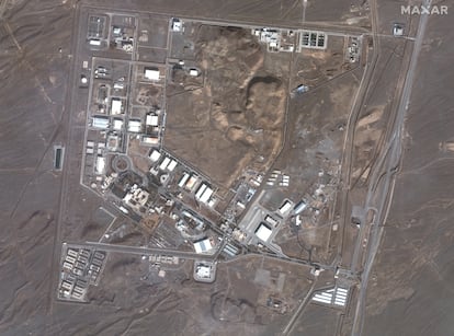 Imágenes satelitales de la planta de enriquecimiento nuclear de Natanz, ubicada aproximadamente a 217 kilómetros al sureste de Teherán, en una imagen de enero de 2025.