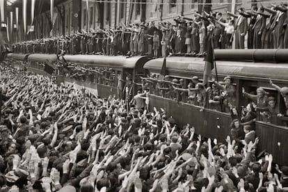 Despedida de la División Azul en la estación del Norte de Madrid. 15 de julio de 1941.
