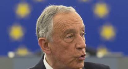 El presidente de Portugal, Marcelo Rebelo de Sousa, en el Parlamemto europeo el 13 de abril.