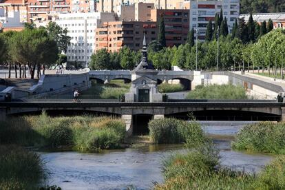 El río Manzanares tras su renaturalizalización, el pasado agosto.