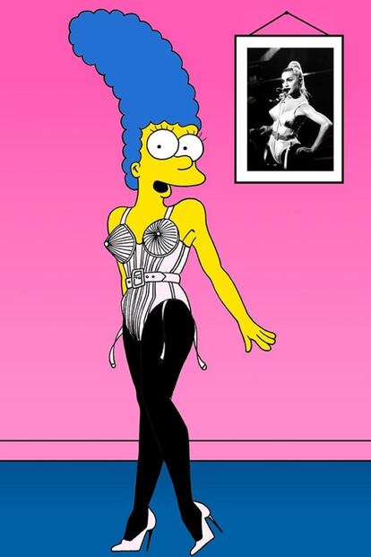 Marge Simpson, en el famoso traje de Jean Paul Gaultiere de Madonna.