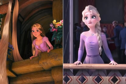 Enredados y Frozen (I y II)

Siguiendo la tradición de las historias clásicas de príncipes y princesas, los últimos éxitos de Disney también han tirado de balcón para recrear reinos mágicos. En Enredados el protagonismo es esencial, teniendo en cuenta que narra el cuento de Rapunzel. Elsa, la reina de hielo, lo utilizó en los dos números musicales clave de ambas entregas: ¡Suéltalo! (Let it go) y Mucho más allá (Into the Unknown).