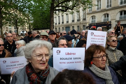 Demonstracja poparcia dla uwolnienia Boualema Sansala, która odbyła się w marcu w Paryżu.