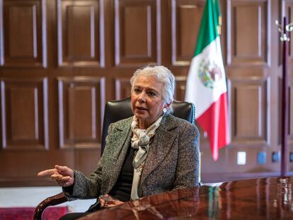 Olga Sánchez Cordero, durante una entrevista con EL PAÍS, en el centro de Ciudad de México, en una imagen de archivo.