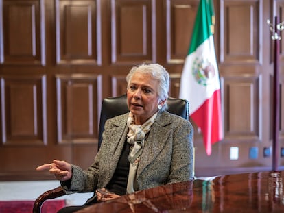 Olga Sánchez Cordero, durante una entrevista con EL PAÍS, en el centro de Ciudad de México, en una imagen de archivo.