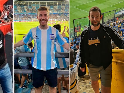 Turistas europeos durante tres partidos de fútbol en Argentina.