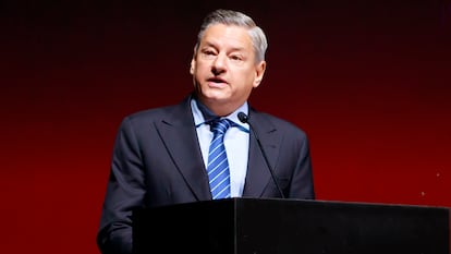 Ted Sarandos en los estudios Churubusco este martes.