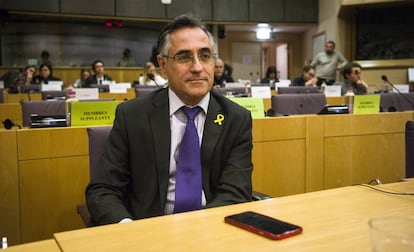 L'eurodiputat Ramon Tremosa al Parlament Europeu, aquest dilluns.