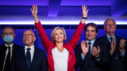 Valérie Pecresse, tras ganar las primarias de Los Republicanos, el pasado día 4 en París.