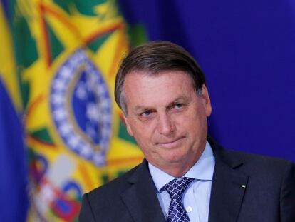 Bolsonaro durante cerimônia no Palácio do Planalto.