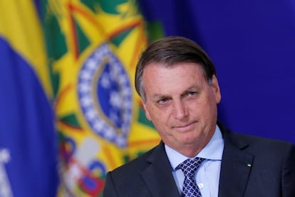 Bolsonaro durante cerimônia no Palácio do Planalto.