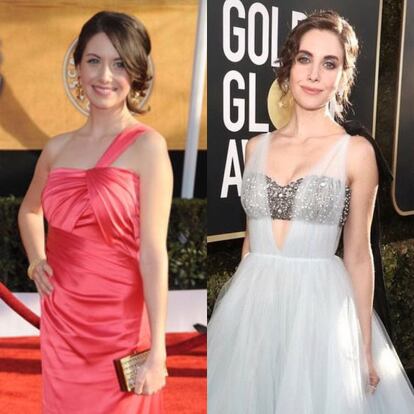 La actriz Alison Brie lleva más de 10 años desfilando por las alfombras rojas y así lo ha querido demostrar en su publicación.