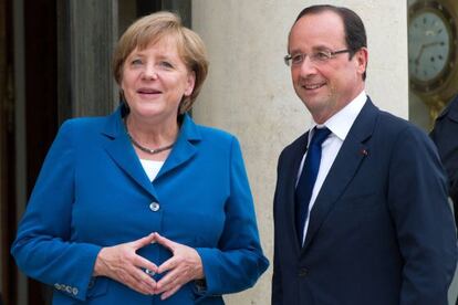 La canciller alemana, Angela Merkel, y el presidente francés, François Hollande.