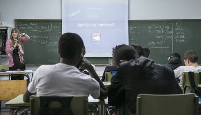 Alumnos de secundaria en un instituto catalán.