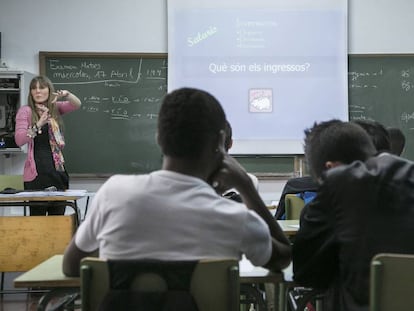 Alumnos de secundaria en un instituto catalán.