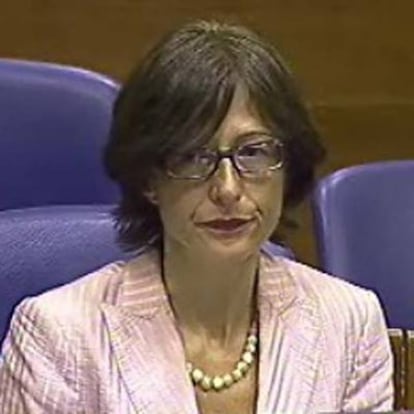 Florence Hartmann, durante la vista celebrada hoy en el Tribunal Penal Internacional para la ex Yugoslavia