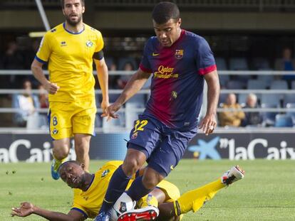 Rafinha, durante un partido con el Barça B