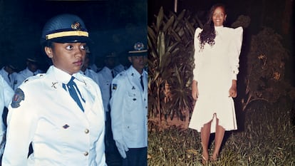 Denice Santiago no baile de formatura de sargentos da Polícia Militar da Bahia, em 1992.