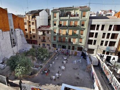 Una vista del solar de la calle de la Corona de Valencia