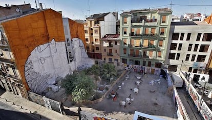 Una vista del solar de la calle de la Corona de Valencia