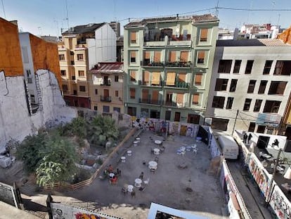 Una vista del solar de la calle de la Corona de Valencia